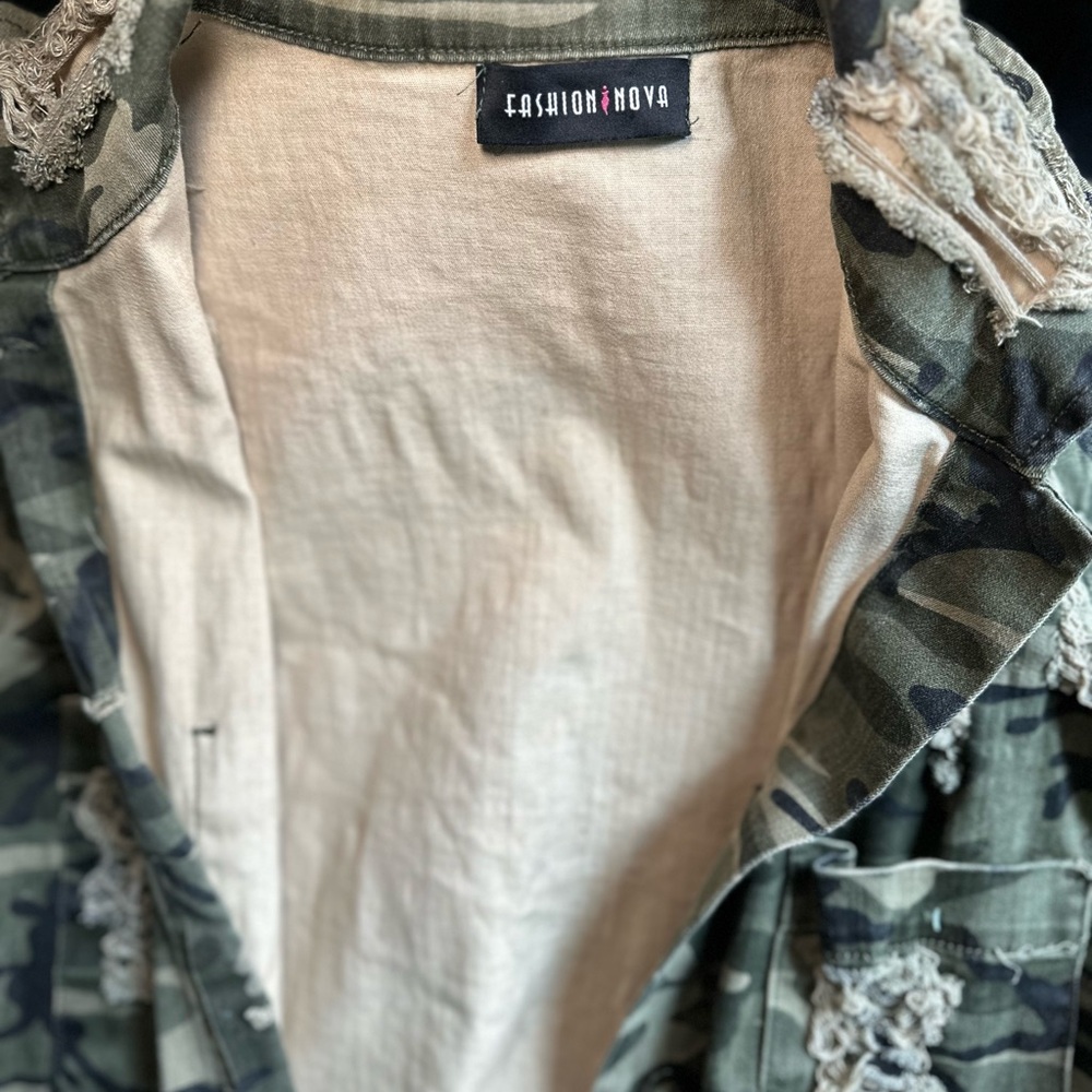 Mission accomplished stretch Camo denim jacket- camouflage